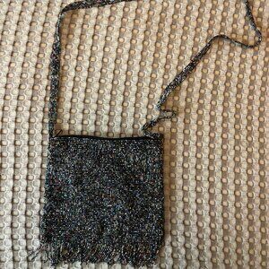 Beaded Multi-Color Small Purse with Long Strap
